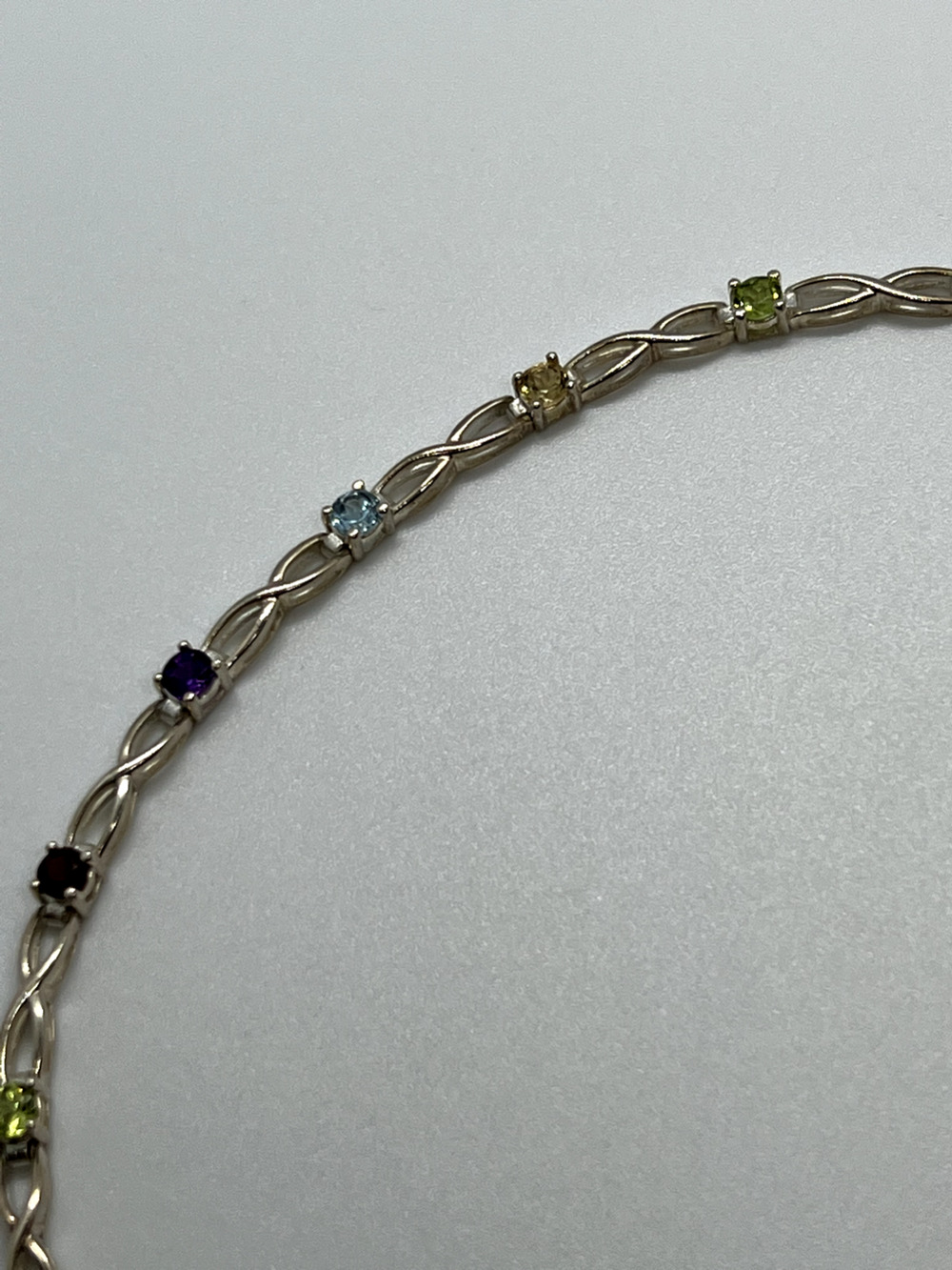 925 Sterling Silver Tourmalines Bracelet